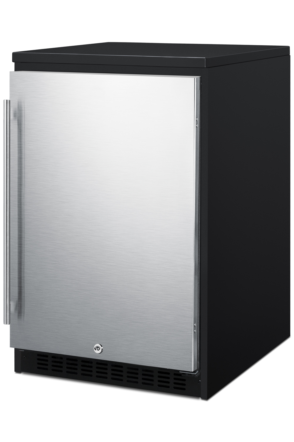 Fully assembled casework cabinet in ADA compliant height and black finish designed to accept an appliance sized under 32.25
